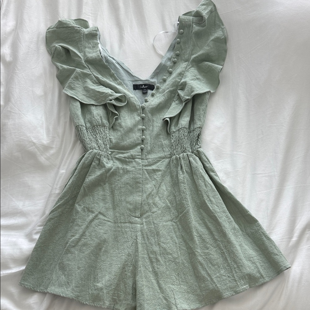 Lulus Sage Green Ruffled Romper